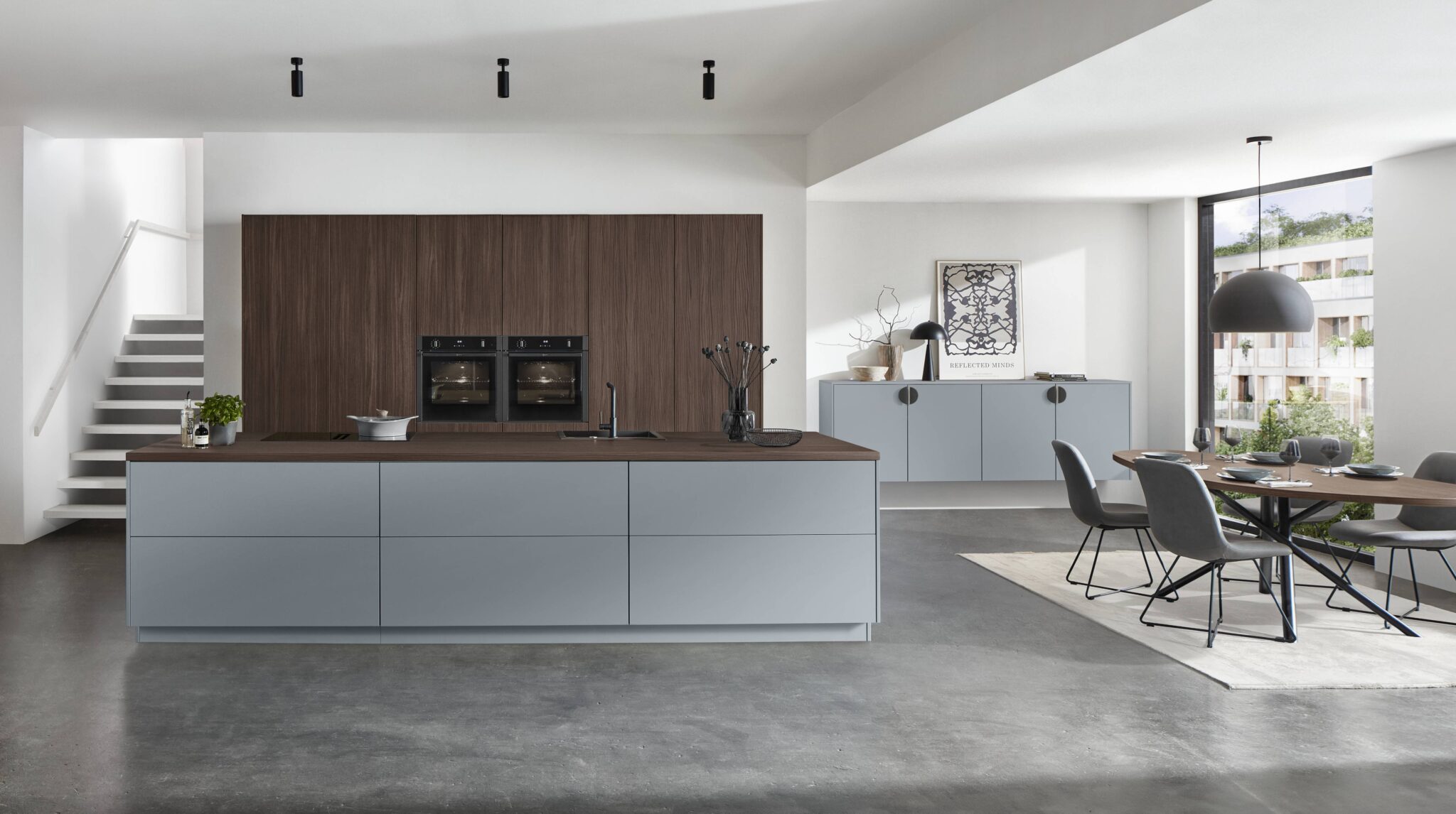 Cocina azul alemana KüchenHouse